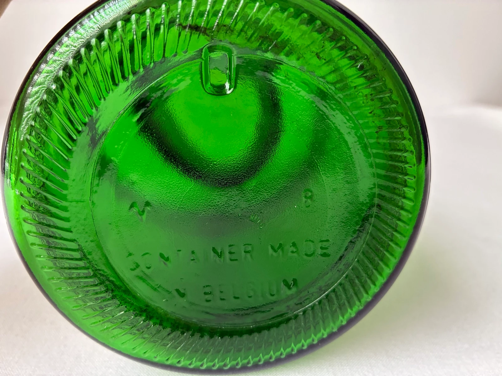 Vintage Groene Apothekerspot met Gouden Rand (Jaren '70, Belgisch Glas) – photo 5